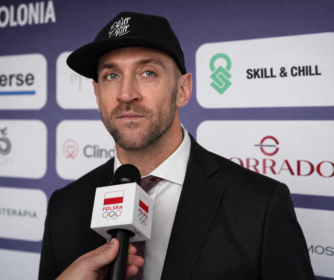 Łukasz Andrykowski podczas wywiadu